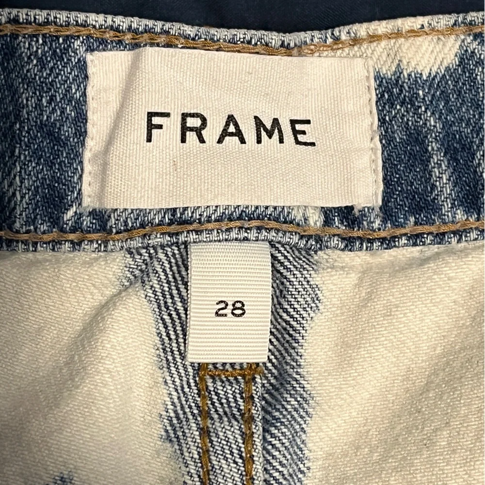 Frame Le Ultra Baggy Raw Hem Shorts in Baltic Splash 28